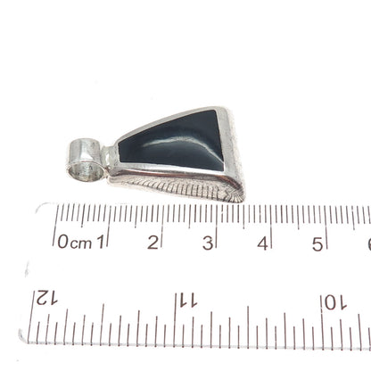 950 Silver Vintage Mexico Real Black Onyx Modernist Charm Pendant