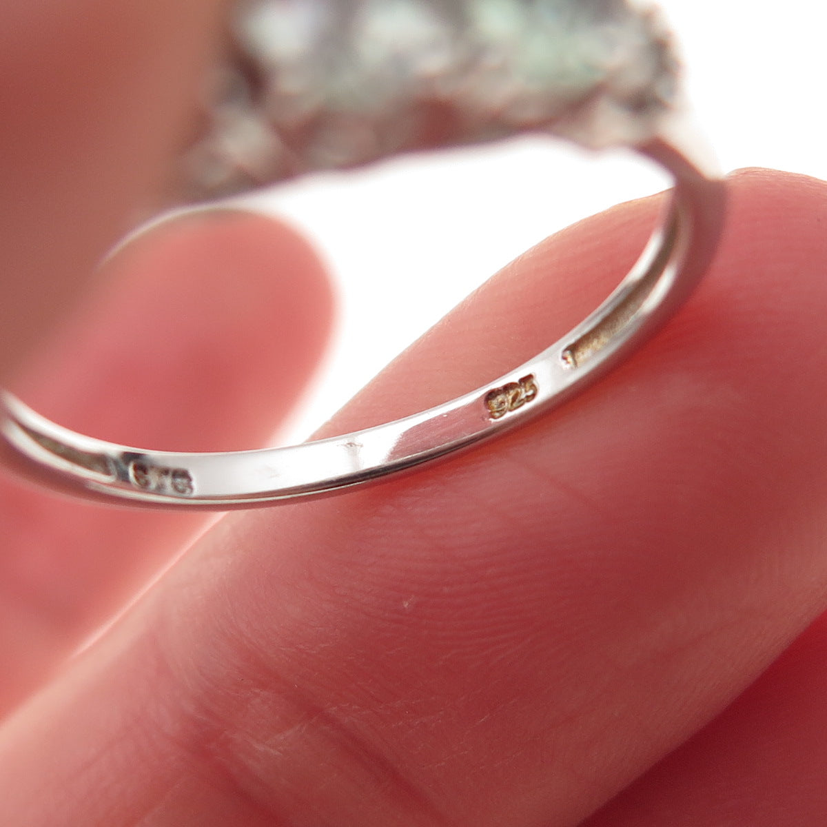 Chuck Clemency 925 Sterling Silver Real Diamond & Iolite Ring Size 8