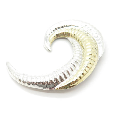 925 Sterling Silver 2-Tone Vintage Mexico Modernist Pin Brooch