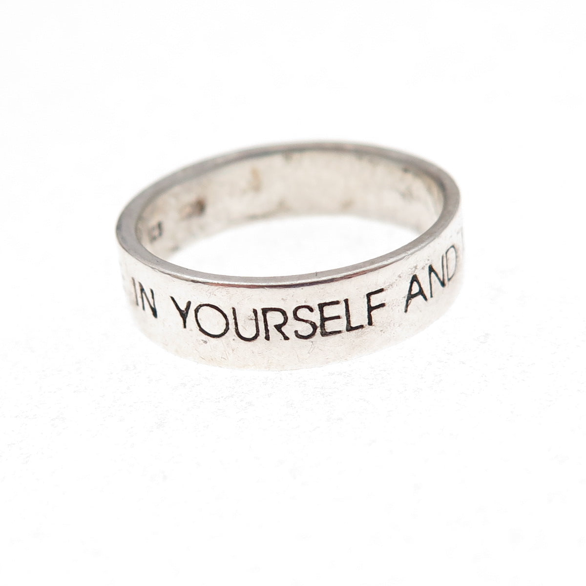 C. Winston Sterling Vintage Believe in Yourself & Magic Will Happen Ring Size 6