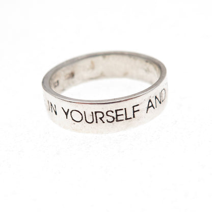 C. Winston Sterling Vintage Believe in Yourself & Magic Will Happen Ring Size 6