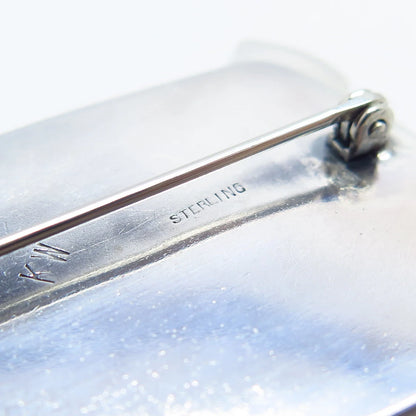 925 Sterling Silver Vintage Hands Pin Brooch