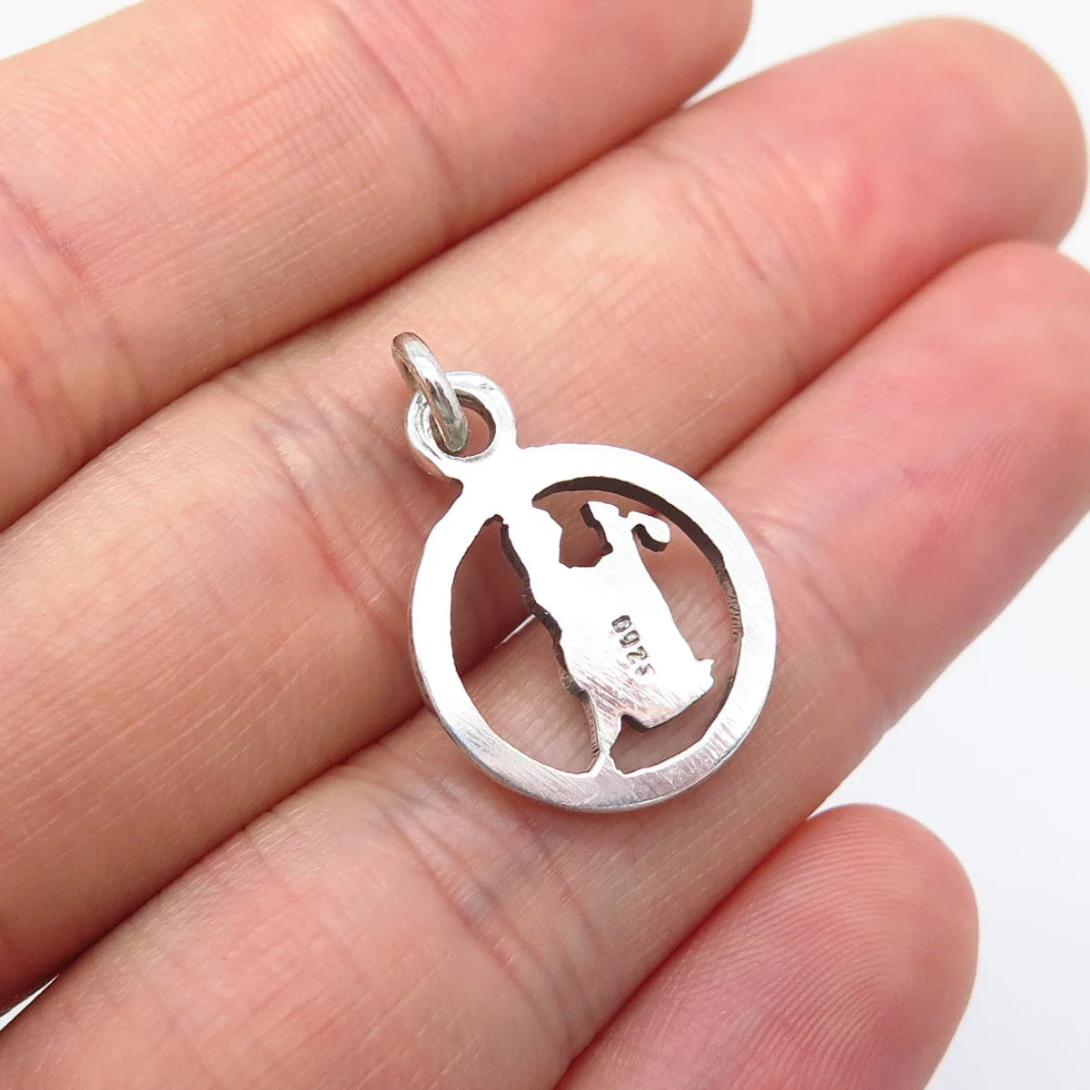 925 Sterling Silver Vintage Indian Hunter Charm Pendant