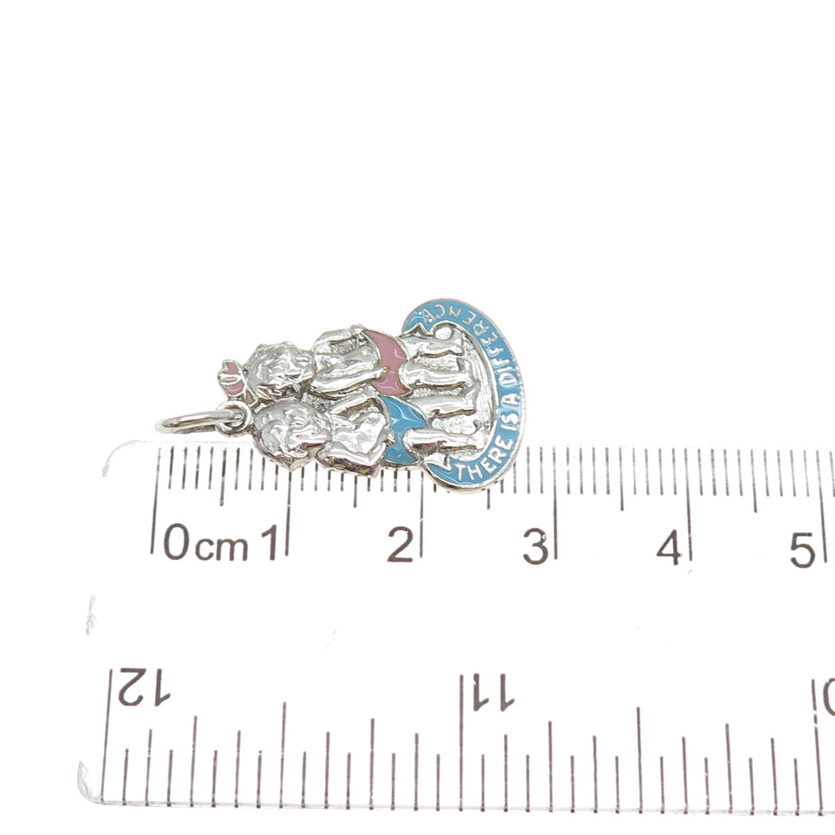 925 Sterling Silver Vintage Enamel There Is A Difference Boy Girl Twins Pendant