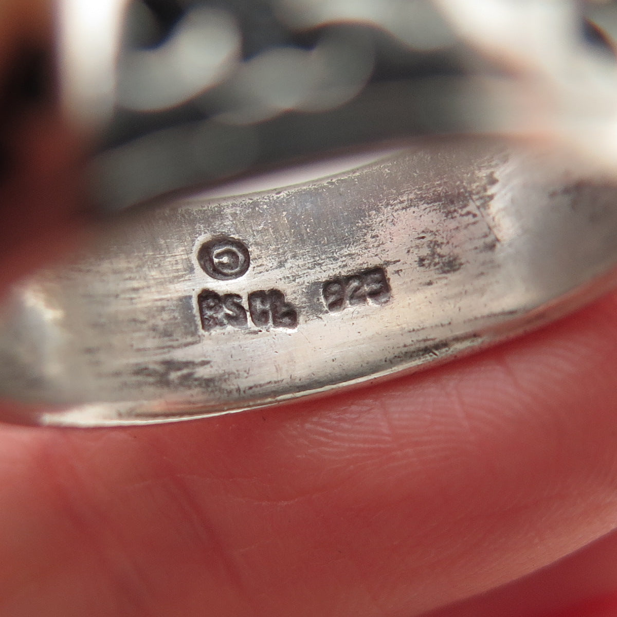 PETER STONE 925 Sterling Silver Vintage Lucky Clover Oxidized Band Ring Size 8