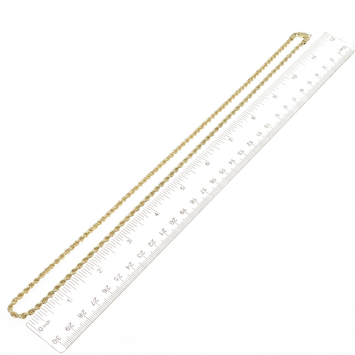 925 Sterling Silver Gold Plated Twisted Rope Chain Necklace 24"