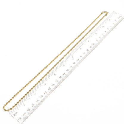 925 Sterling Silver Gold Plated Twisted Rope Chain Necklace 24"