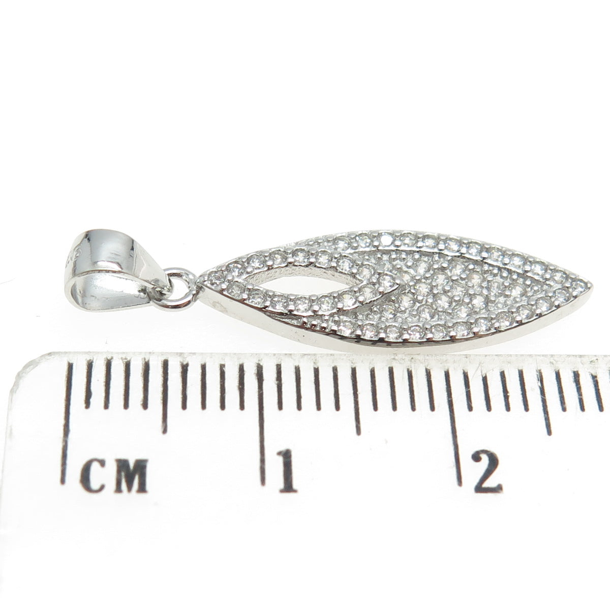 925 Sterling Silver Round-Cut C Z Sparkling Pendant