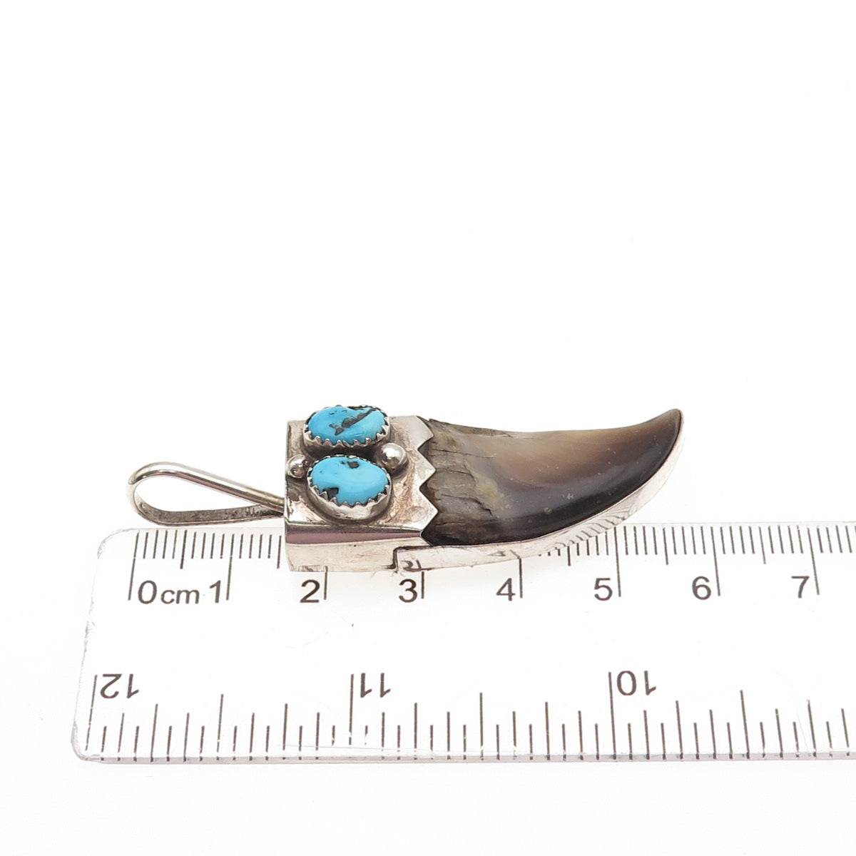 Kenneth Etsitty Navajo Old Pawn Sterling Silver Vintage Turquoise Tribal Pendant