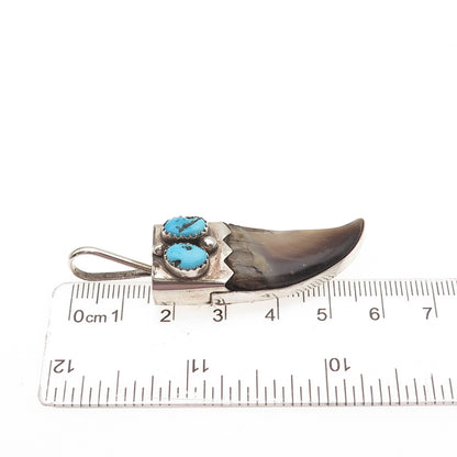 Kenneth Etsitty Navajo Old Pawn Sterling Silver Vintage Turquoise Tribal Pendant