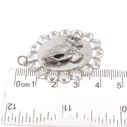 Art's Elegance 925 Sterling Silver Vintage Prayer Hands Religious Charm Pendant