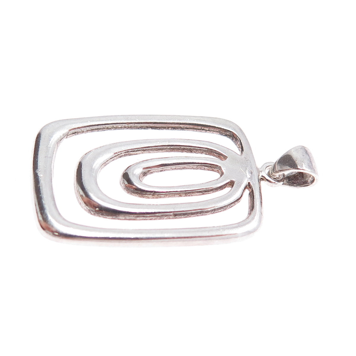 925 Sterling Silver Vintage Modernist Multi-Circle Charm Pendant
