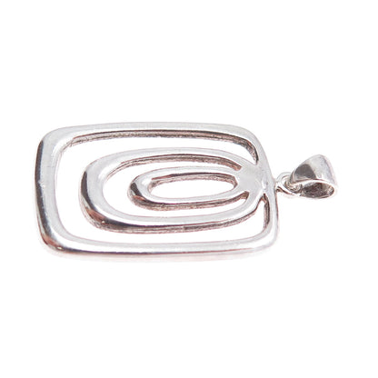 925 Sterling Silver Vintage Modernist Multi-Circle Charm Pendant