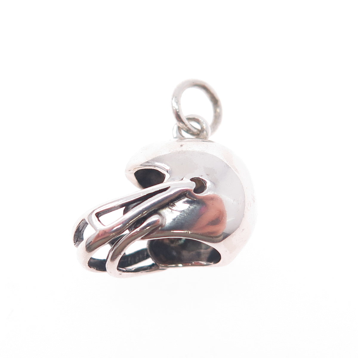 925 Sterling Silver Vintage Football Helmet Mini 3D Charm Pendant