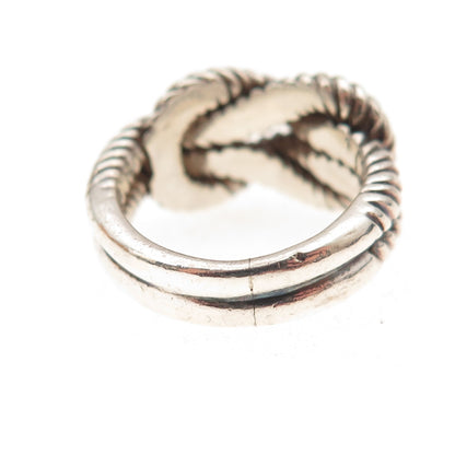 925 Sterling Silver Vintage Love Knot Oxidized Ring Size 5