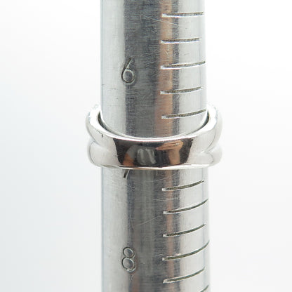 925 Sterling Silver Real Blue Diamond & White Topaz Gemstone Ring Size 7