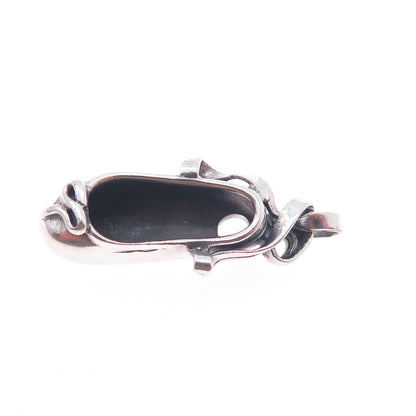 925 Sterling Silver Vintage Ballerina Shoe Mini 3D Charm Pendant