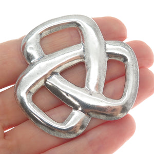 CHAPAL ZENRAY 925 Sterling Silver Vintage Trinity Knot Oxidized Pin Brooch