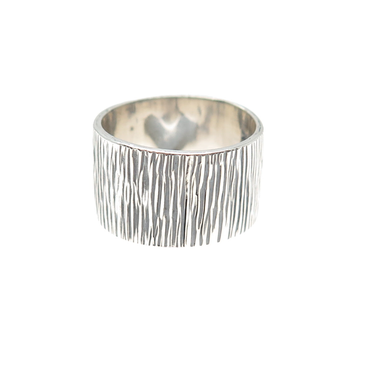 925 Sterling Silver & 14K Gold Vintage Modernist Heart Oxidized Ring Size 7.5