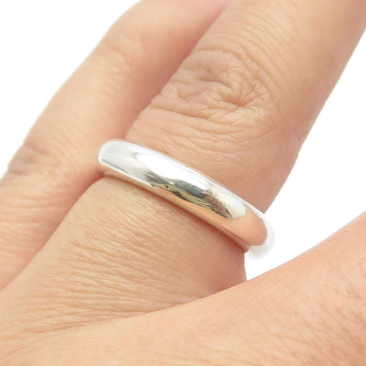 925 Sterling Silver Vintage Classic Wedding Band Ring Size 6.75