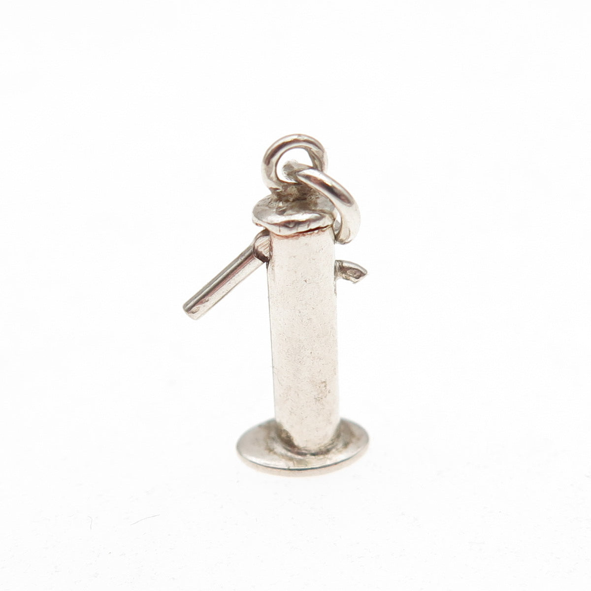 925 Sterling Silver Antique Art Deco Mechanical Water Pump 3D Mini Charm Pendant