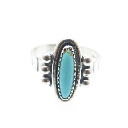 BELL TRADING POST Old Pawn 925 Sterling Silver Vintage Turquoise Ring Size 4.75