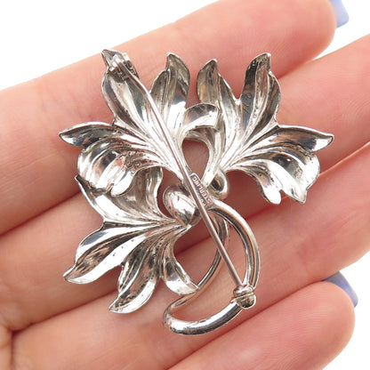 FORSTNER 925 Sterling Silver Antique Art Deco Floral Pin Brooch