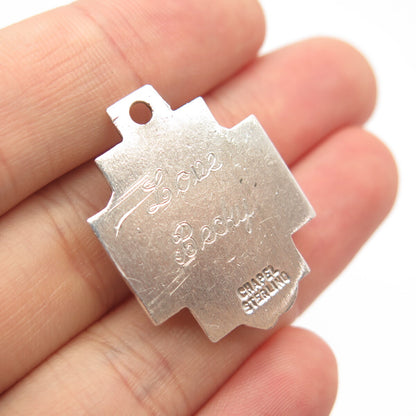 925 Sterling Silver Vintage Chapel Jesus Religious Cross Pendant