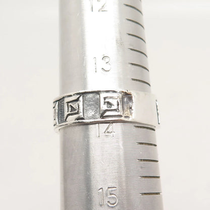 925 Sterling Silver Vintage Modernist Band Ring Size 13.75