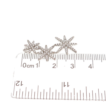 925 Sterling Silver Round-Cut C Z Starburst Slide Charm Pendant