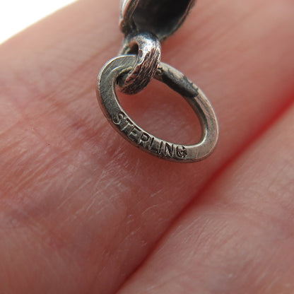 925 Sterling Silver Antique Ice Skating Shoe 3D Charm Pendant