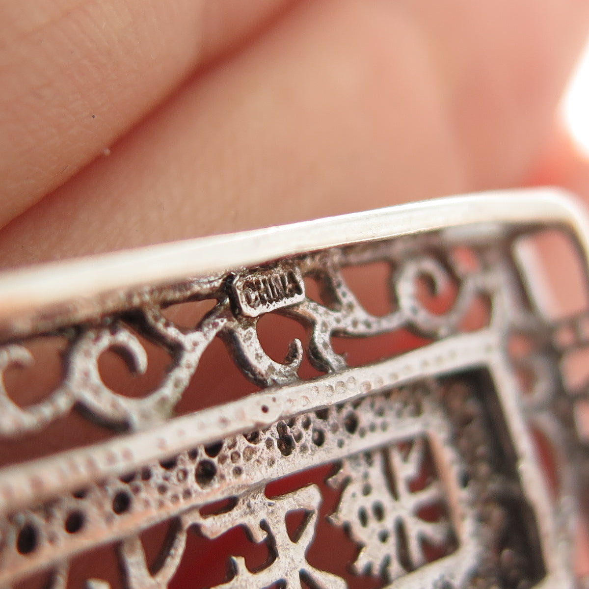 925 Sterling Silver Real Diamond Always Happy Chinese Character Charm Pendant