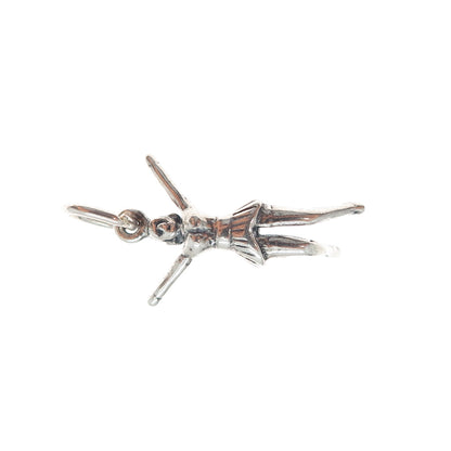 925 Sterling Silver Vintage Cheerleader Minimalist 3D Charm Pendant