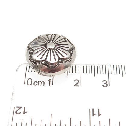 Old Pawn Sterling Silver Vintage Southwestern Floral Concho Tribal Clip Button