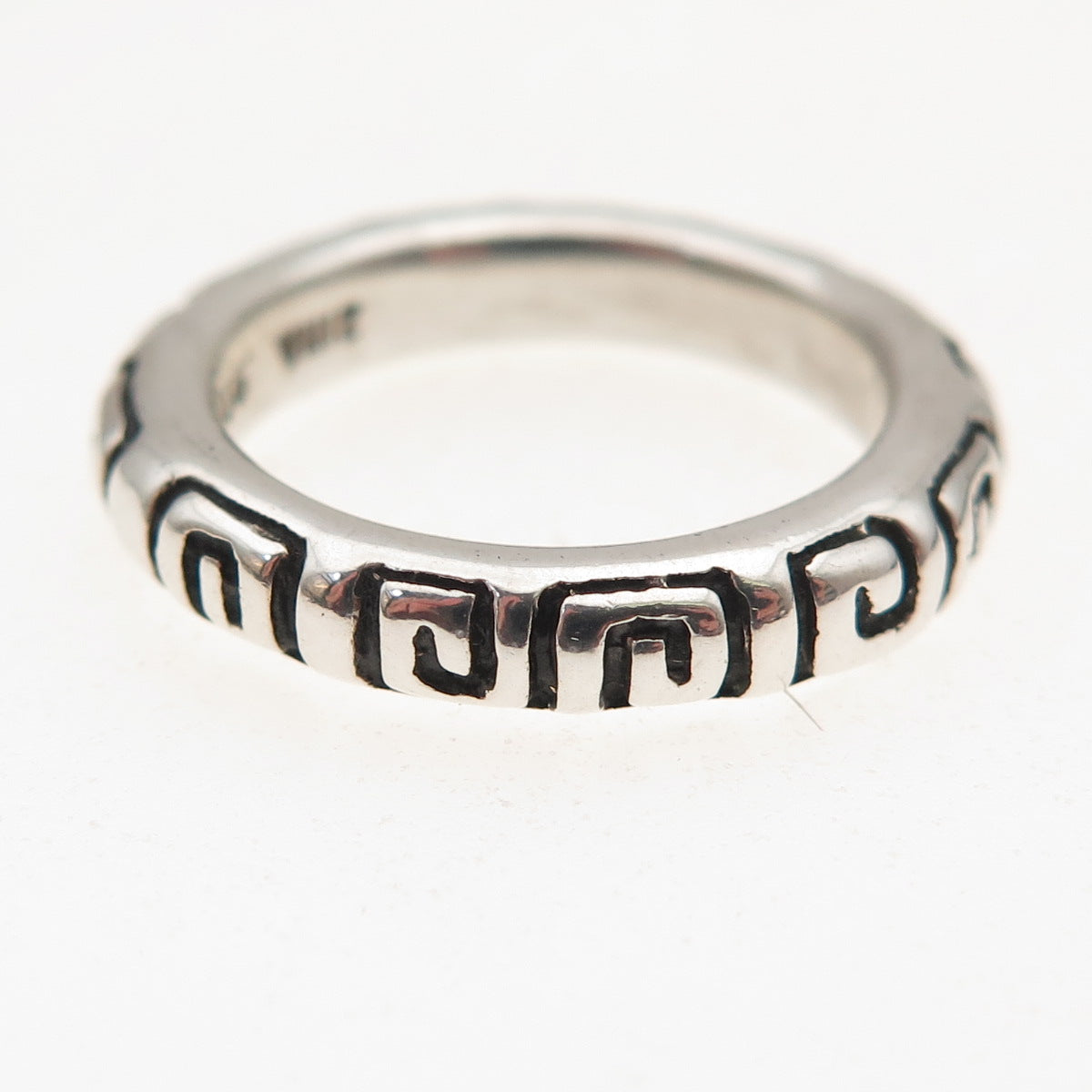 Zina 925 Sterling Silver Vintage Spiral Oxidized Band Ring Size 6.75