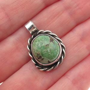 Old Pawn Sterling Silver Vintage Southwestern Royston Turquoise Charm Pendant