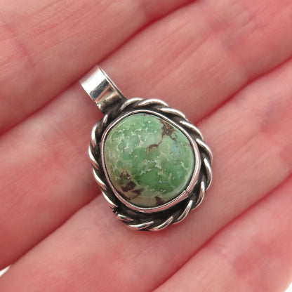 Old Pawn Sterling Silver Vintage Southwestern Royston Turquoise Charm Pendant