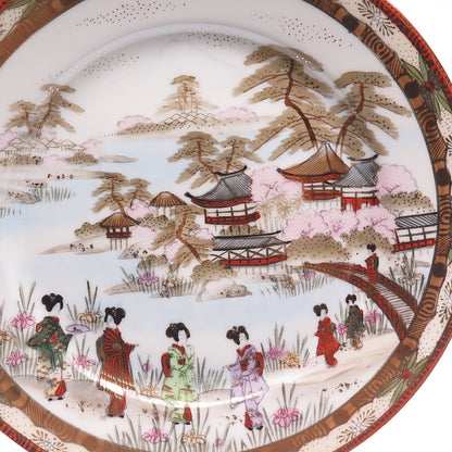 ROYAL KAGA NIPPON Antique Hand Painted Japanese Satsuma Porcelain Cabinet Plate