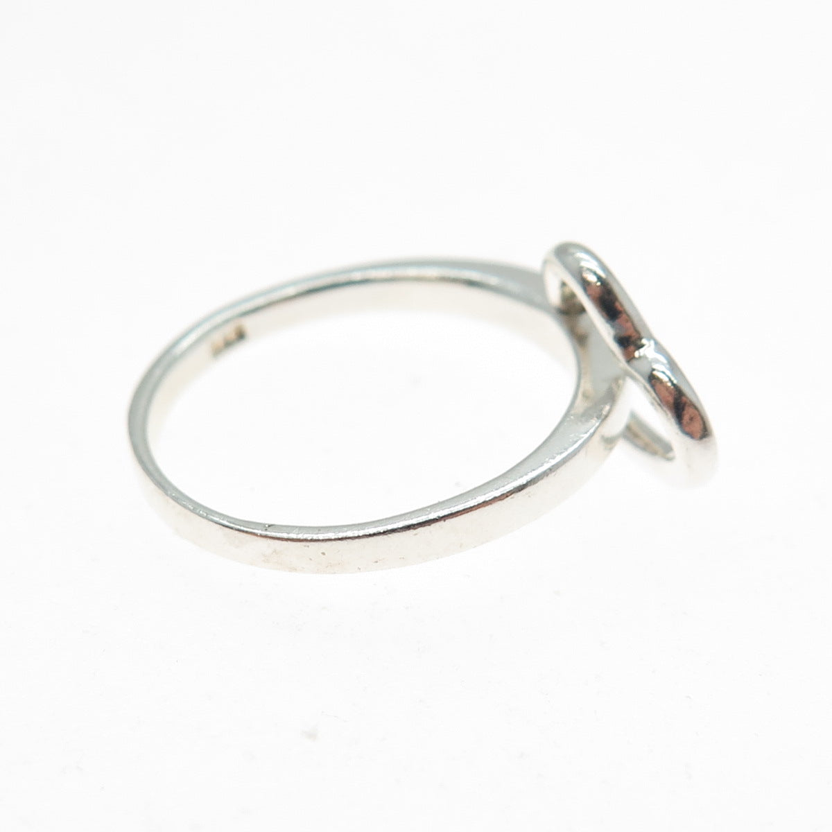 CHAPAL ZENRAY Sterling Silver Vintage Modernist Interlocked Heart Ring Size 7.25