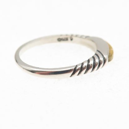 Carolyn Pollack 925 Sterling Silver Vintage Real MOP Inlay Stackable Ring Size 8