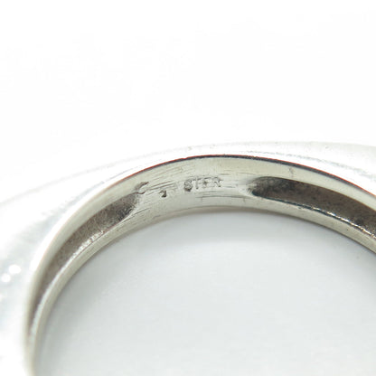 925 Sterling Silver Round-Cut White C Z Bar Ring Size 6.25