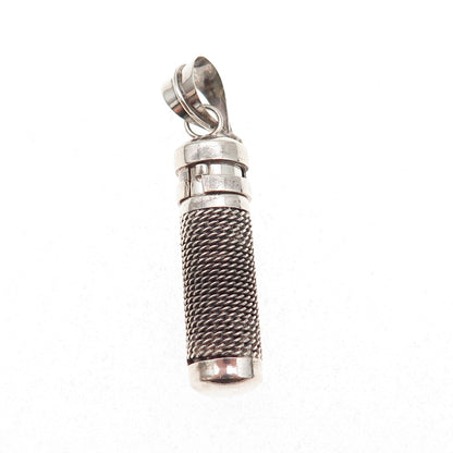 925 Sterling Silver Vintage Prayer Box Oxidized Charm Pendant