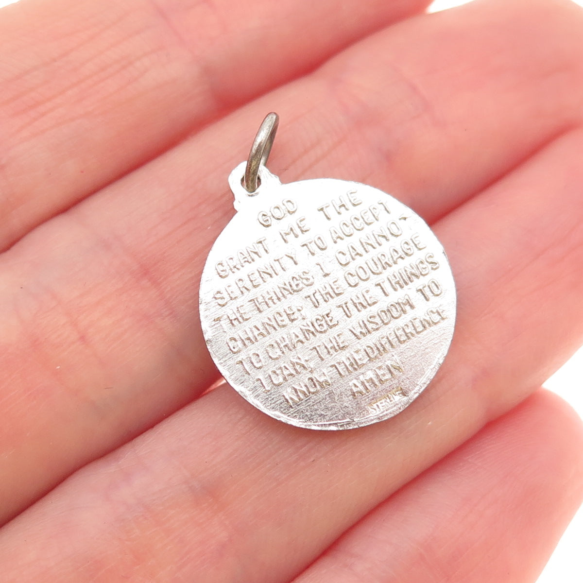 925 Sterling Silver Vintage Praying Hands Religious Mini Charm Pendant
