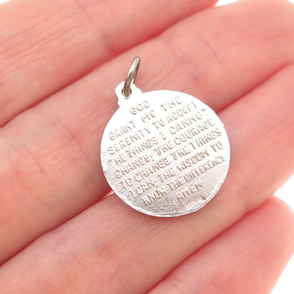 925 Sterling Silver Vintage Praying Hands Religious Mini Charm Pendant