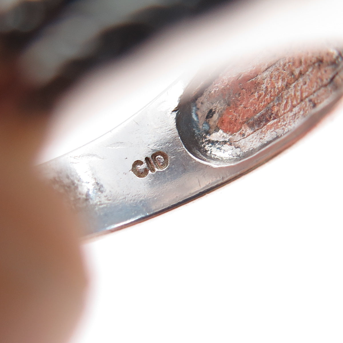 CLYDE DUNEIER CID 925 Sterling Silver Vintage Real Blue Topaz Ring Size 6.75