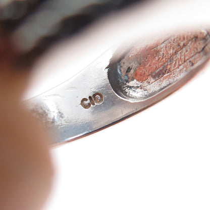 CLYDE DUNEIER CID 925 Sterling Silver Vintage Real Blue Topaz Ring Size 6.75