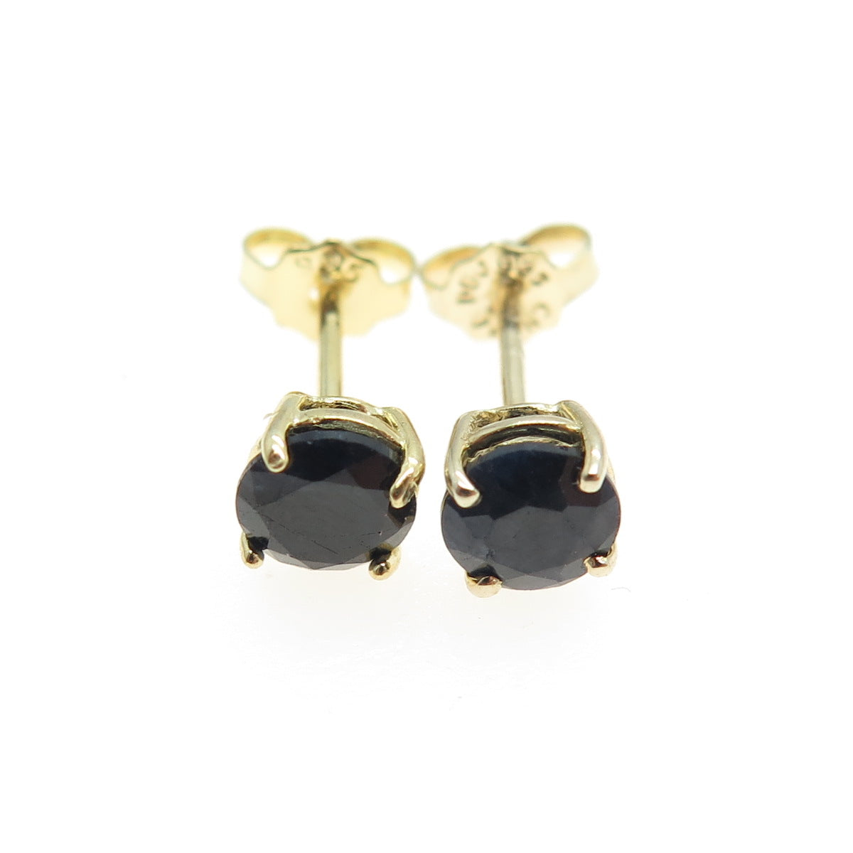 DEE BERKLEY JEWELRY 925 Sterling Silver Gold Plated Sapphire Gem Stud Earrings