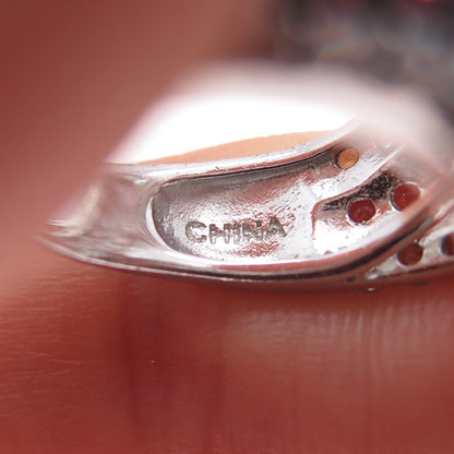 CLYDE DUNEIER 925 Sterling Silver Real Lavender & White Sapphire Ring Size 7.25