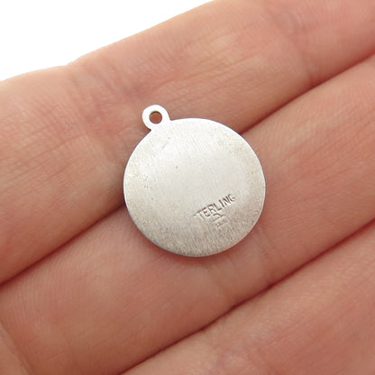 925 Sterling Silver Vintage Confirmation Cross Medal Minimalist Charm Pendant