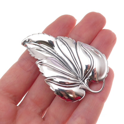 Danecraft 925 Sterling Silver Vintage Floral Leaf Oxidized Pin Brooch